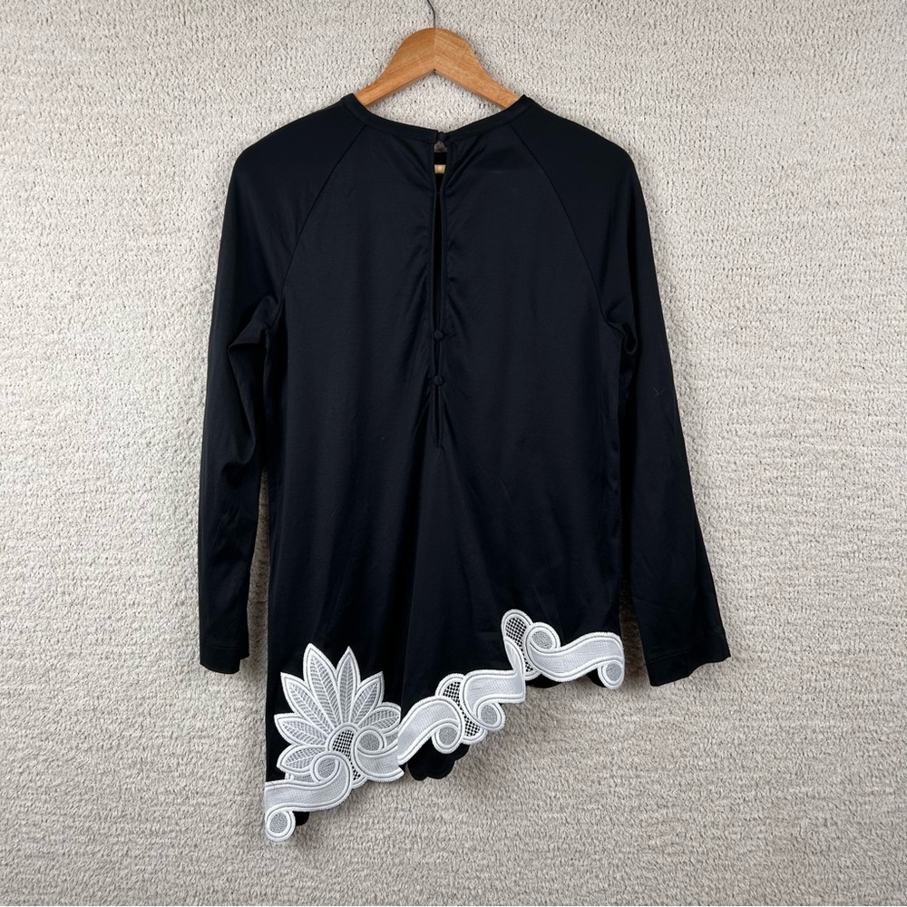 Antonio Berardi Tunic Womens‎ 42/6 Black White Lace Embroidered Button Back - Picture 5 of 11
